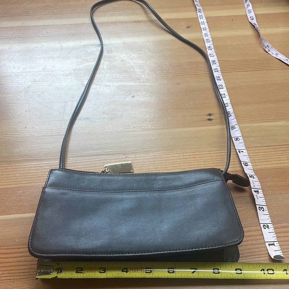 Leather Dark Chocolate brown bag crossbody- NOT BLACK! 🤎🤎🤎 - Picture 9 of 12